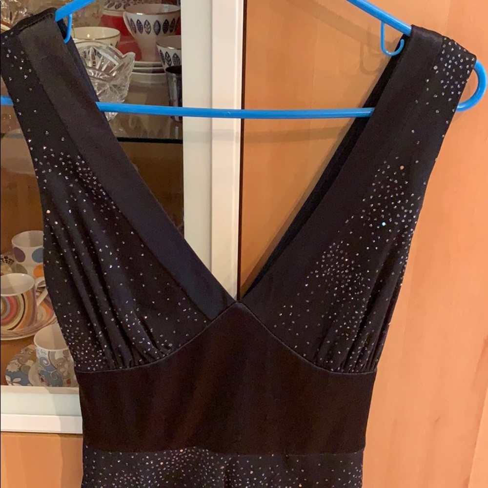 Sparkly black v neck dress
